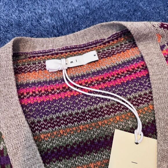 MNML Men’s Multi Print Fair Isle Cardigan NWT Size Medium - Picture 7 of 11